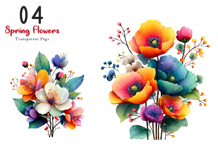 Watercolor Flowers Png Image 23