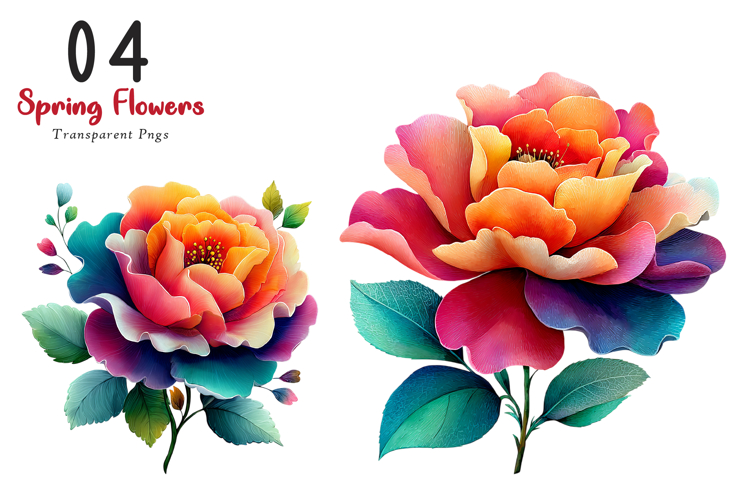 Watercolor Flowers Png Image 3