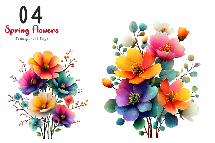Watercolor Flowers Png Image 24