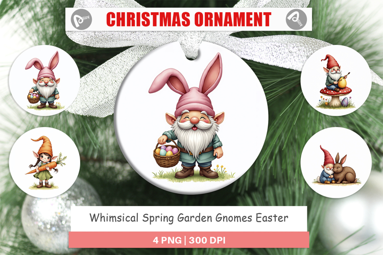 Garden Gnomes Easter Ornament