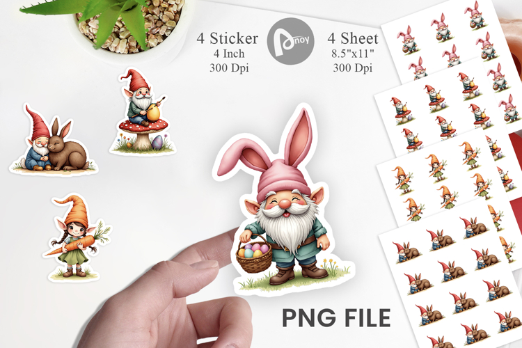 Garden Gnomes Easter Sticker
