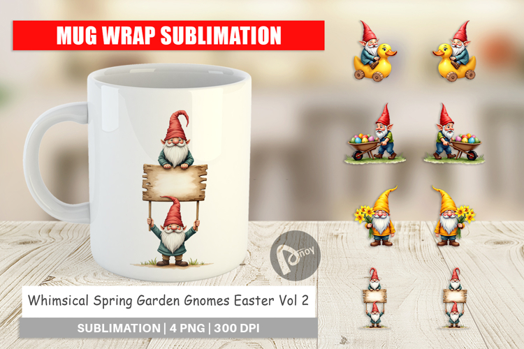 Garden Gnomes Easter Mug Wrap