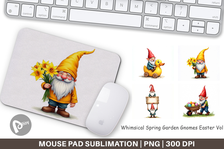 Garden Gnomes Easter Mouse Pad