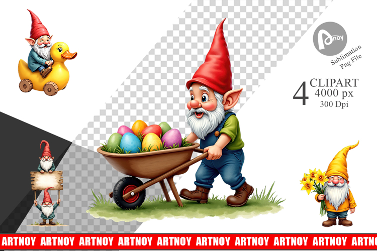 Garden Gnomes Easter Clipart
