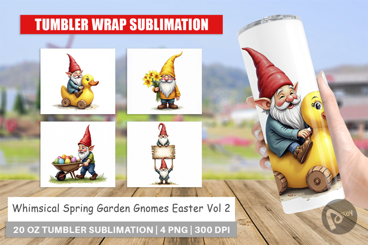 Garden Gnomes Easter Tumbler