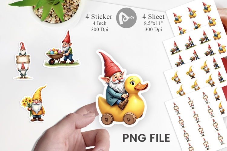 Garden Gnomes Easter Sticker