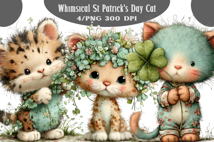 Whimsical St Patricks Day Girl Clipart