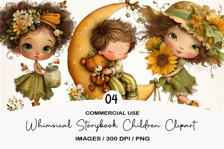 Whimsical Storybook Children Clipart