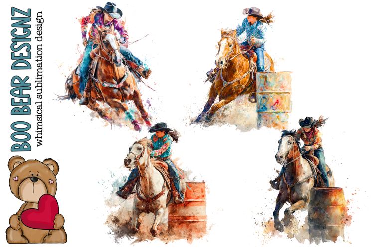 Cowgirl Barrel Racer Clipart