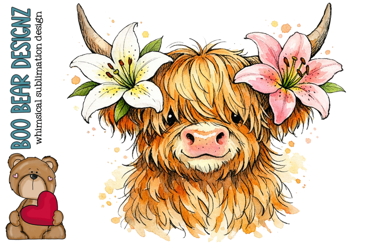 Happy Spring Highland Cow