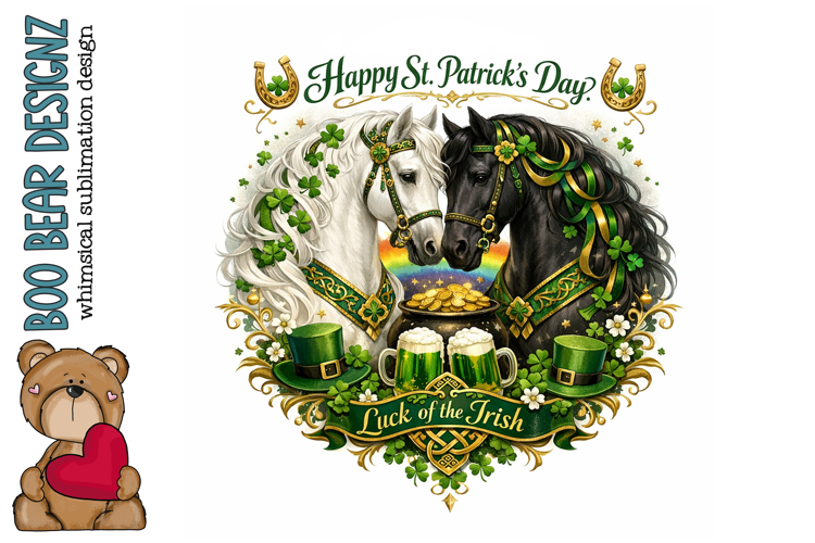 Happy St Patrick Day, Lucky Horse Clipart