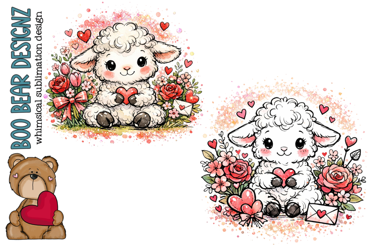 Sweet Little Valentines Day Lambs