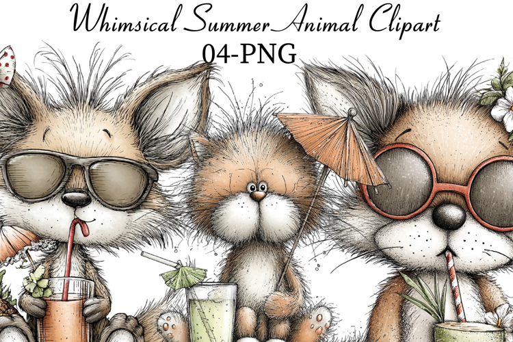 Whimsical Summer Animal Clipart example image 1
