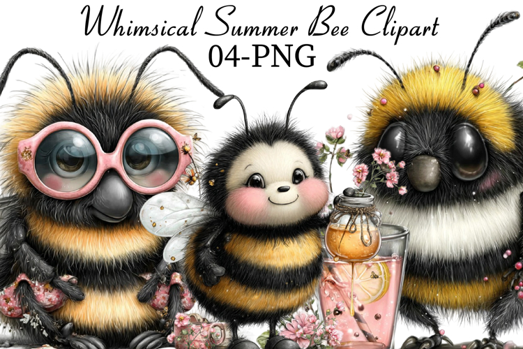 Whimsical Summer Bee Clipart
