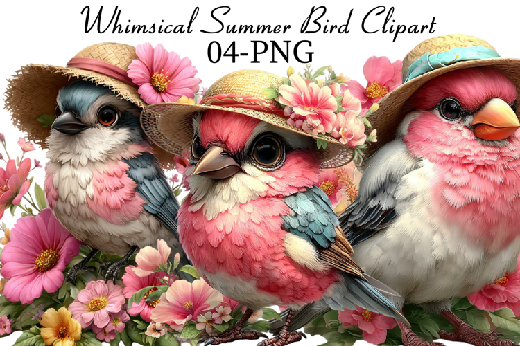 Whimsical Summer Bird Clipart