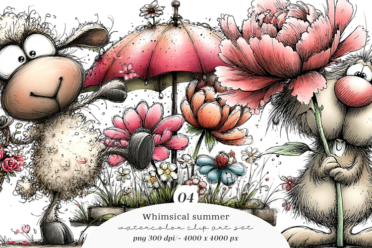 Whimsical Summer Clipart example image 1