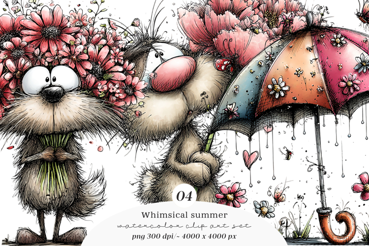 Whimsical Summer Clipart example image 1