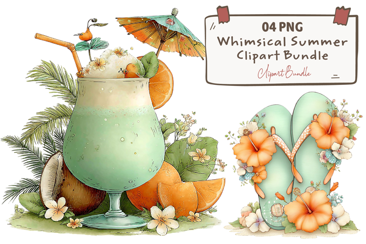 Whimsical Summer Clipart Sublimation