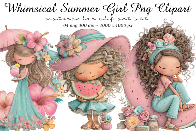 Whimsical Summer Girl Png Clipart