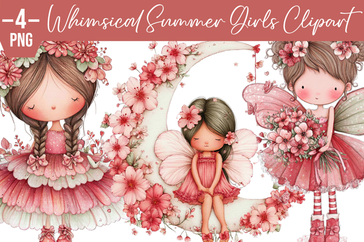 Whimsical Summer Girls Clipart