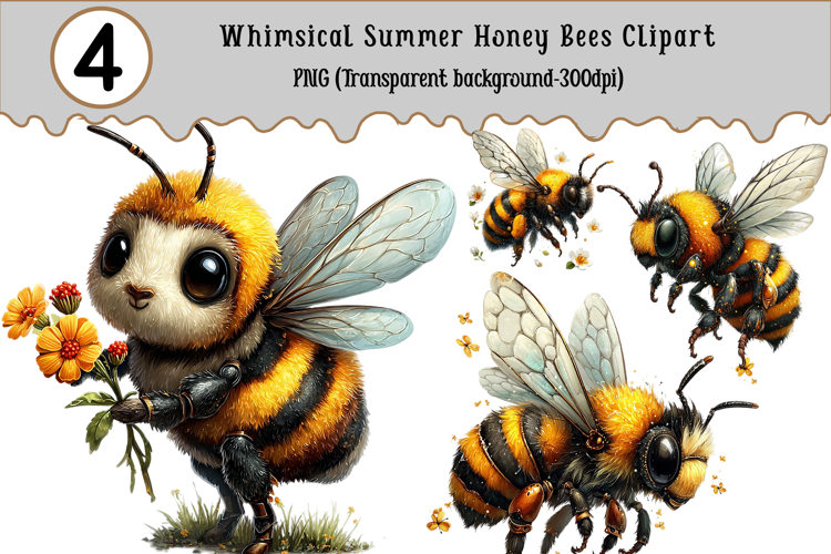 Honey Bees Clipart Image 2