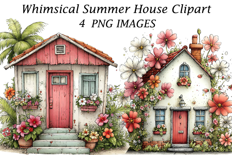 Whimsical Summer House Clipart