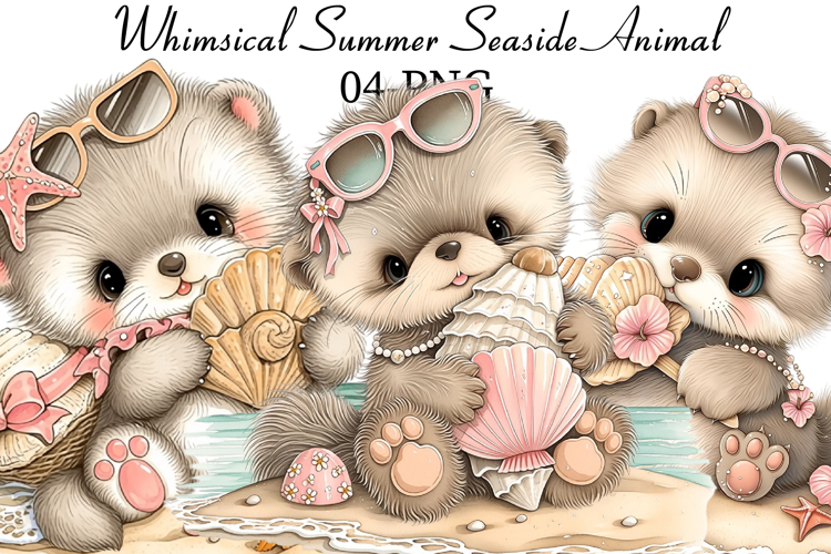 Whimsical Summer Seaside Animal example image 1