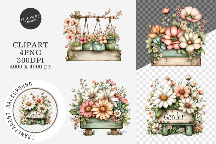 Whimsical Summer Wooden Clipart