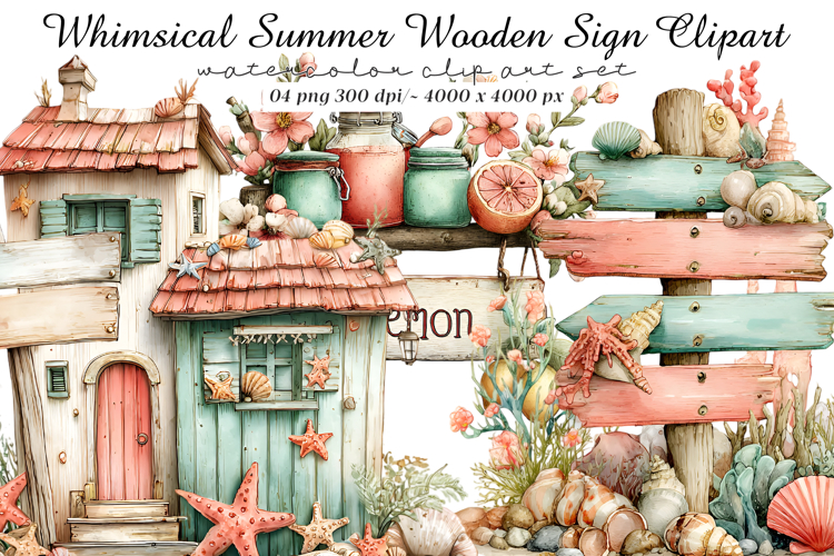 Whimsical summer clipart