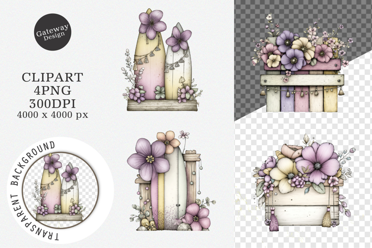 Whimsical Summer Wooden Sing Clipart