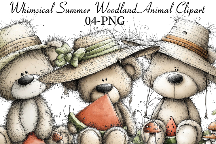 Whimsical Summer Woodland Animal Clipart example image 1