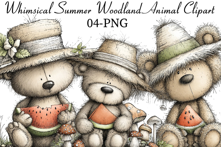 Whimsical Summer Woodland Animal Clipart example image 1