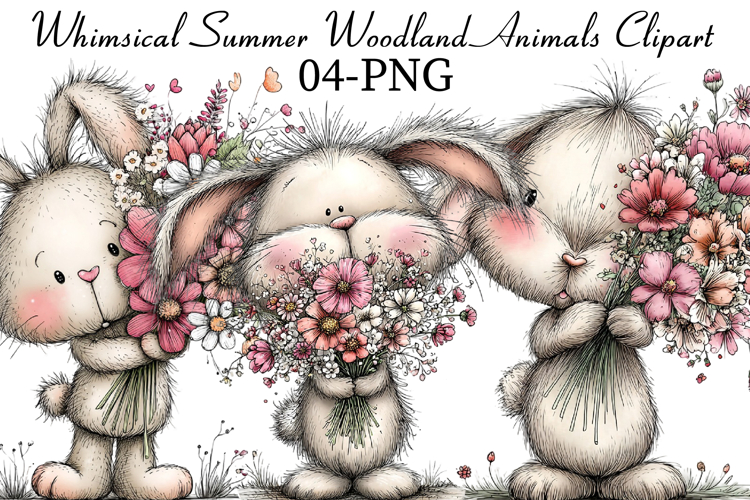 Whimsical Summer Woodland Animals Clipart