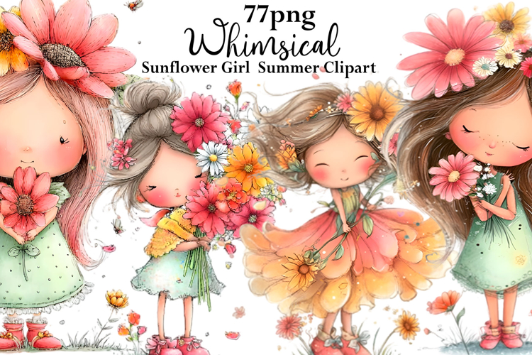 Watercolor Sunflower Clipart Image 3