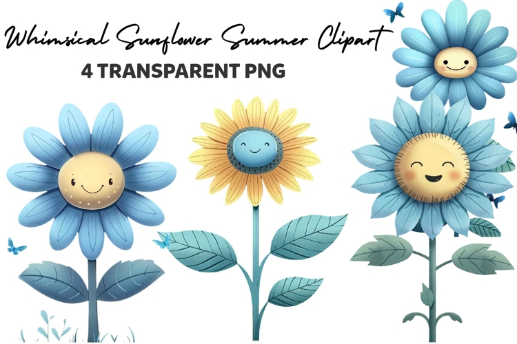 Whimsical Sunflower Summer Clipart