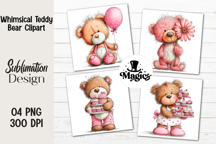 Whimsical Teddy Bear Clipart