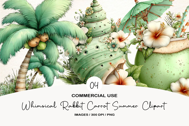 Whimsical Tropical Summer Clipart