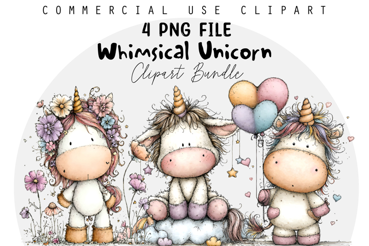 Whimsical Unicorn Clipart