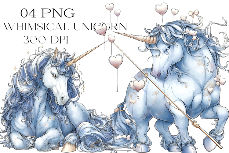 Whimsical Unicorn Clipart Sublimation