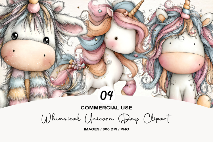 Whimsical Unicorn Day Clipart