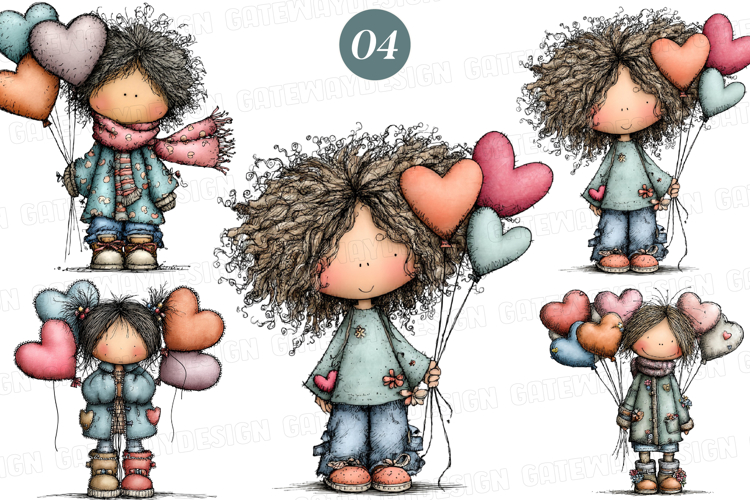 Whimsical Valentine Boy Clipart - Valentines Boy PNG