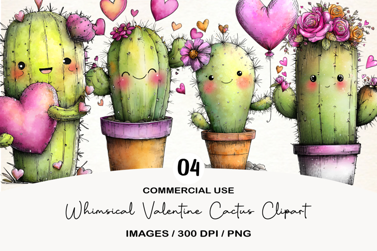 Watercolor Cactus Clipart Image 3