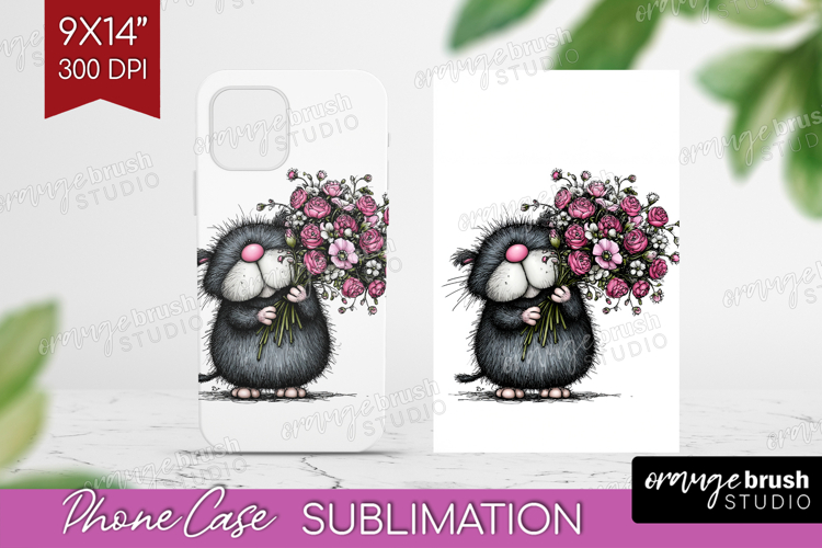 Whimsical Cat Phone Case PNG - Valentines Day Case PNG