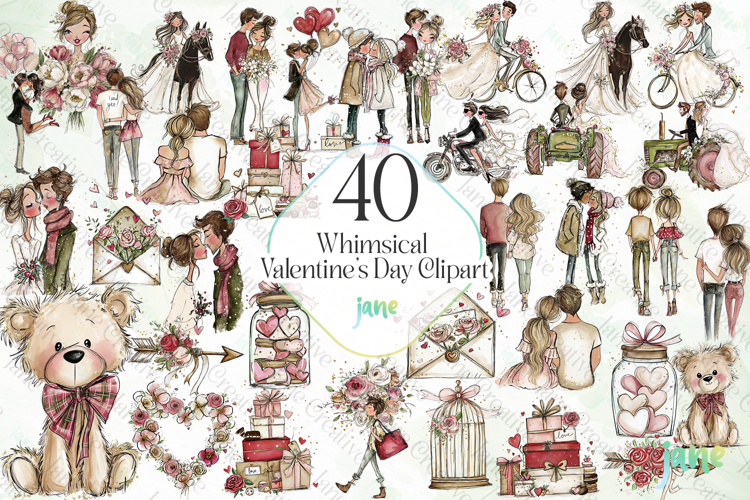 Whimsical Valentines Day Clipart