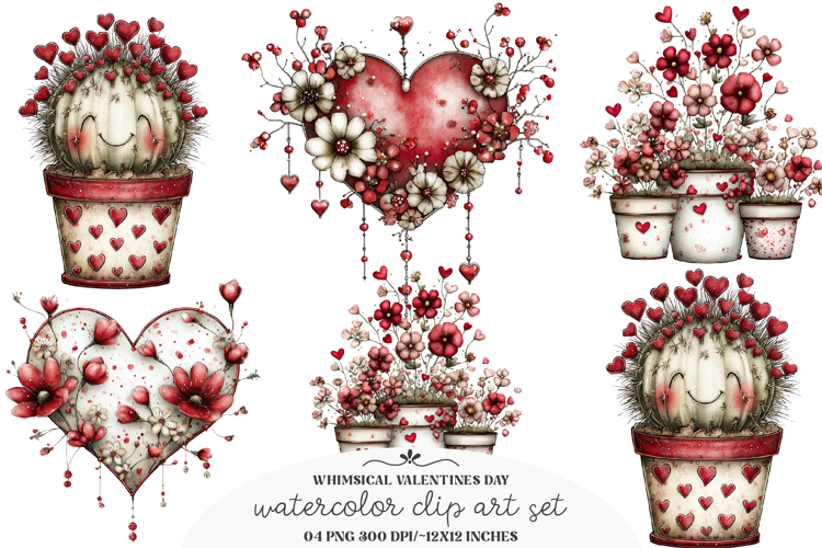 Whimsical valentines day clip art - Valentines day Png