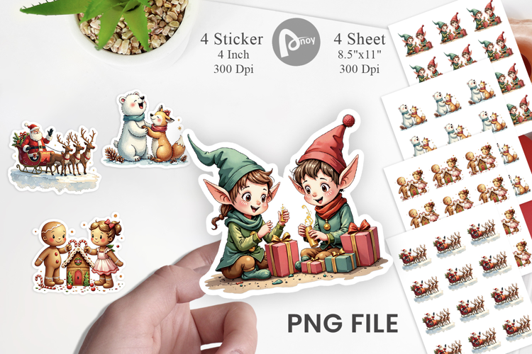 Whimsical Christmas Sticker
