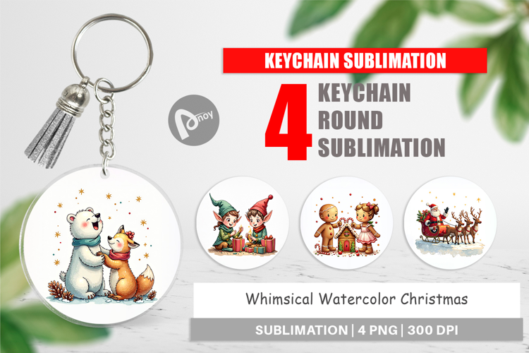 Whimsical Christmas Keychain