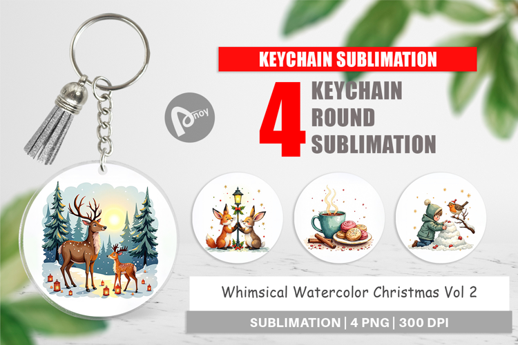 Whimsical Christmas Keychain