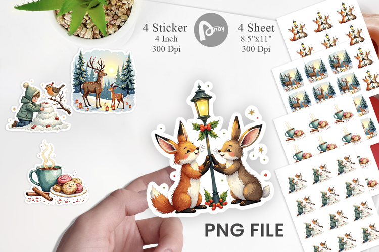 Whimsical Christmas Sticker