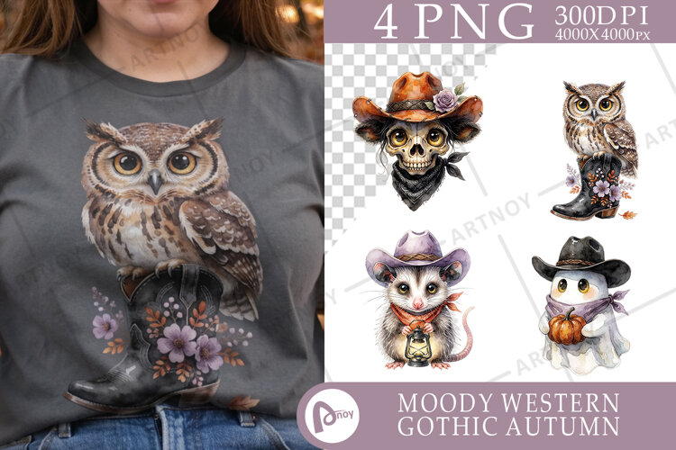 Western Autumn Animals Sublimation example image 1